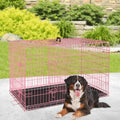 48" Large Double Door Folding Metal Wire Dog Crate with Divider Panel I268881