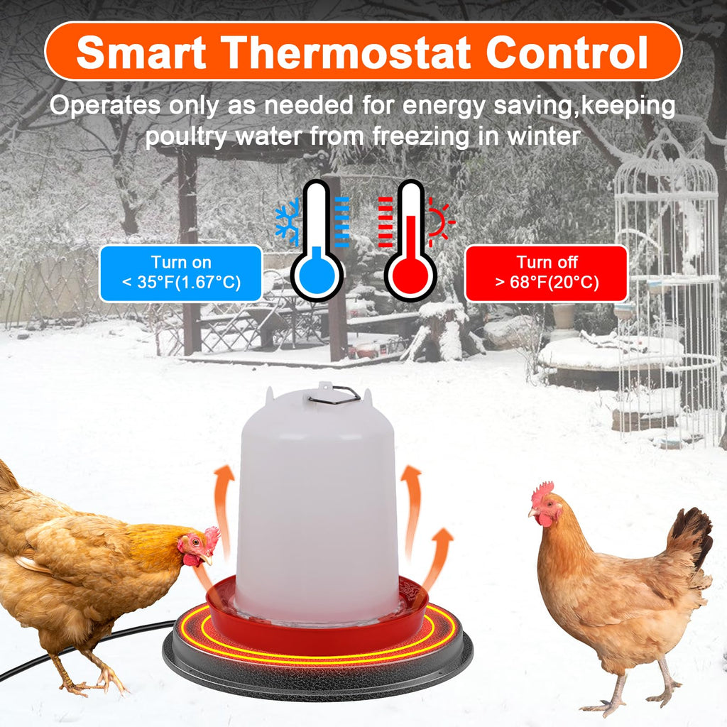 Metal Chicken Water Heater with Thermostat D99698