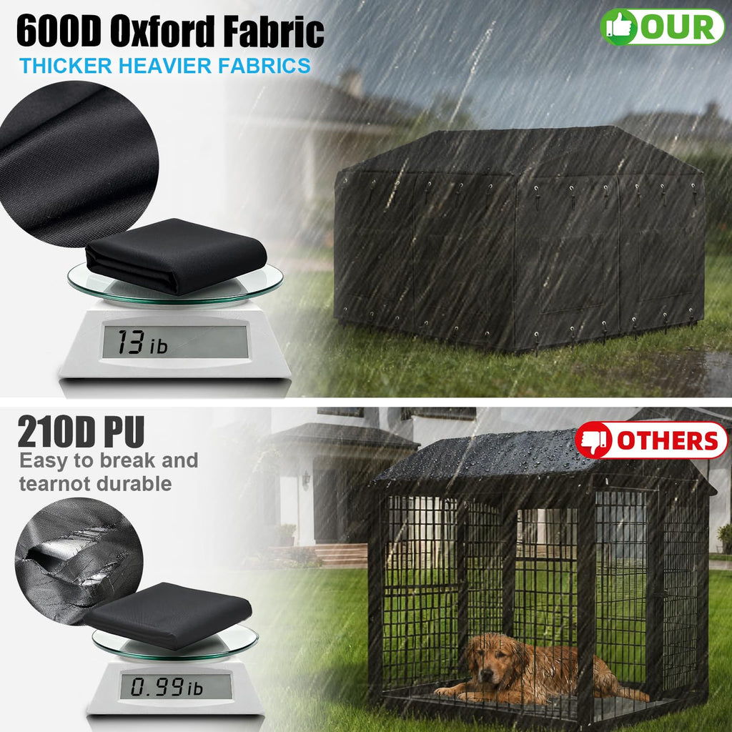 Waterproof Dog Kennel Cover with Transparent Window L40047