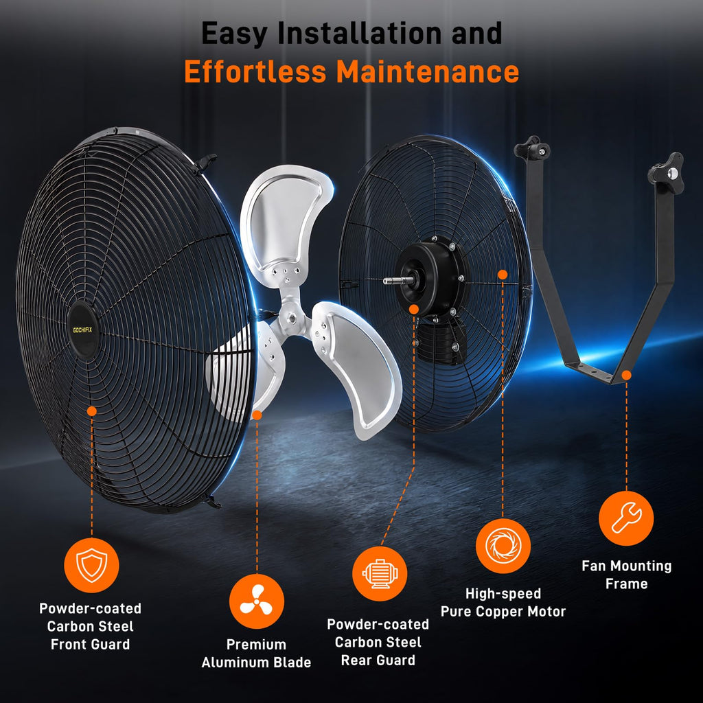 20 Inch 2 Pack 3-Speed High Velocity Wall Mount Fan X89062