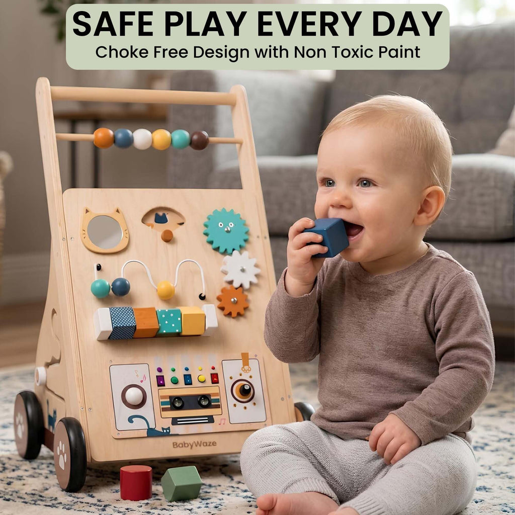 Wooden Baby Walker with Wheels T9405