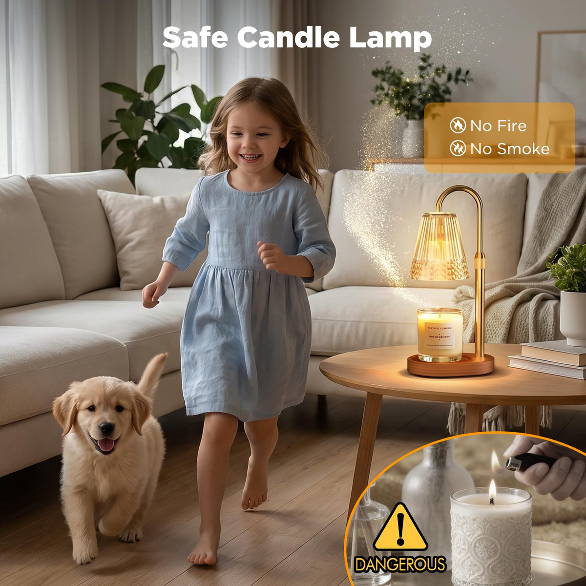 Dimmable Height Adjustable Candle Warmer Lamp with Timer W124