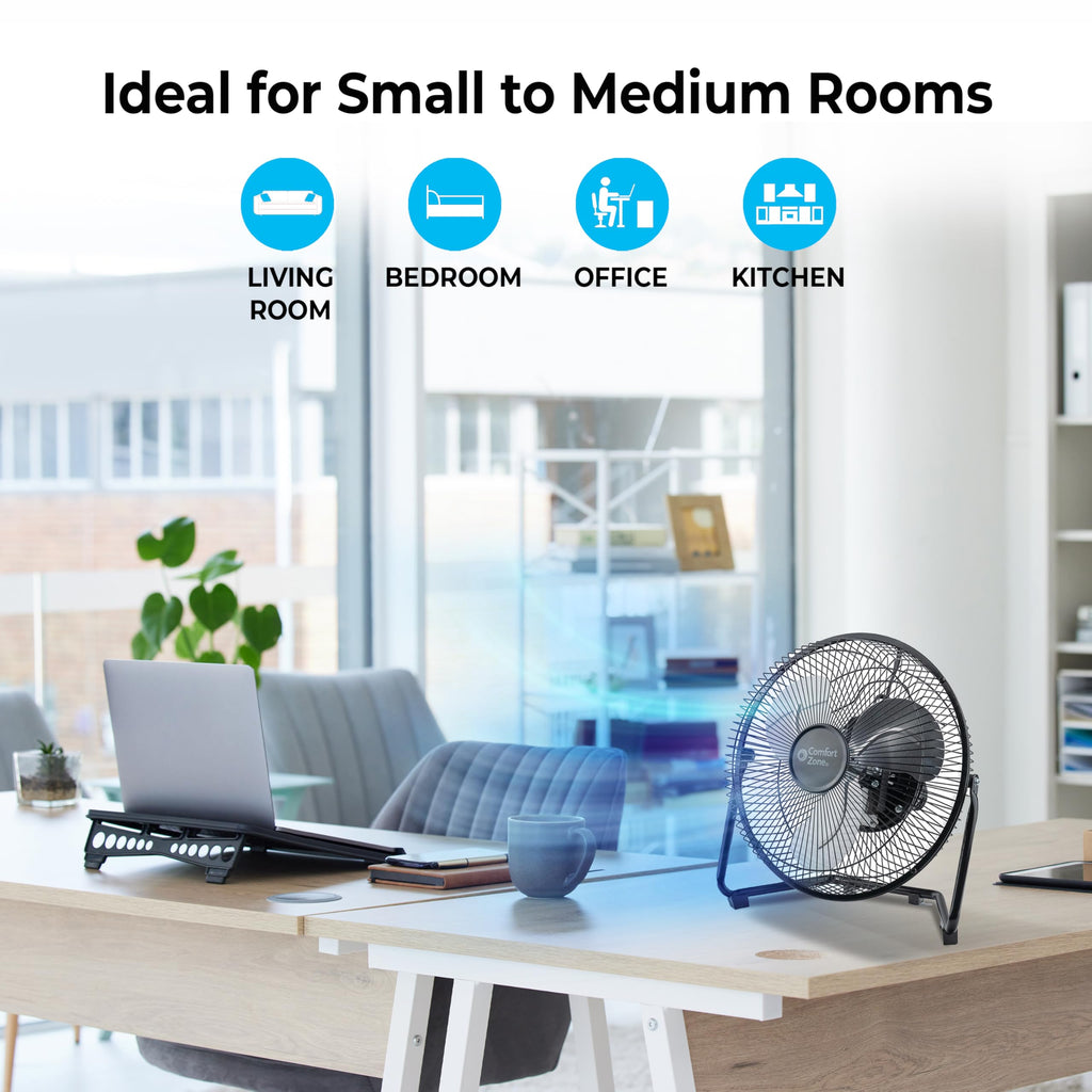9 inch 3 Speed Metal Floor or Table Fan with Carry Handle M63946