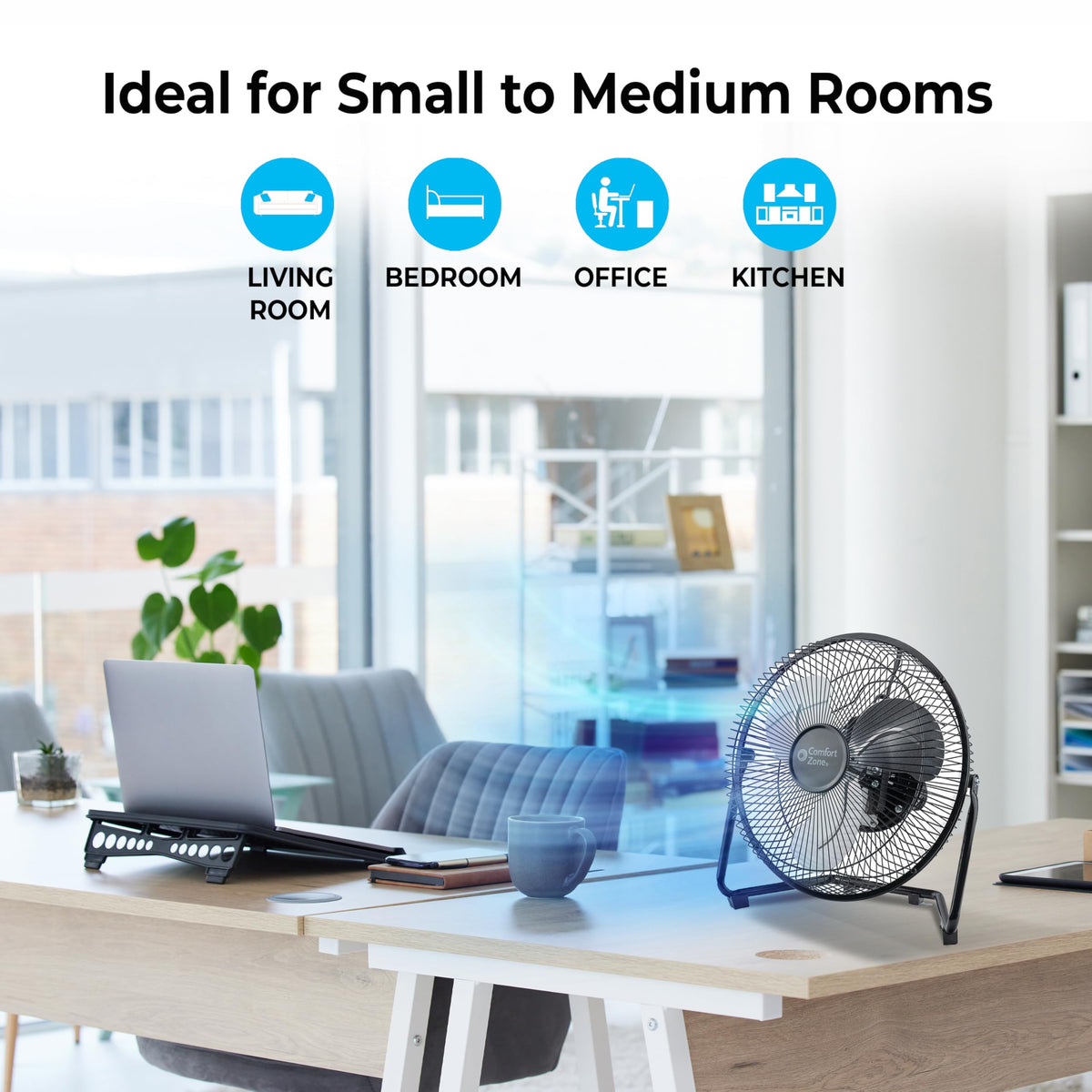 9 inch 3 Speed Metal Floor or Table Fan with Carry Handle M63946