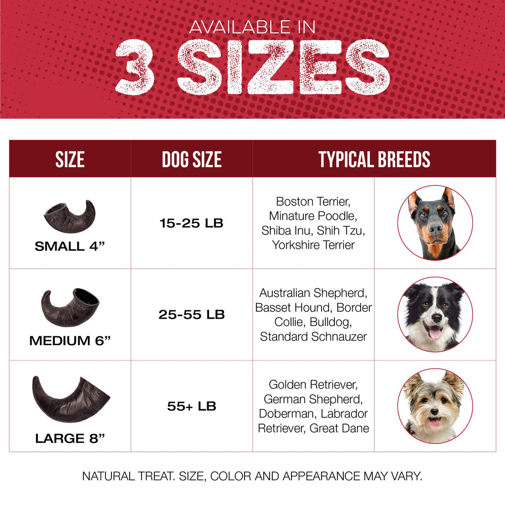 4 Pack Large 8-Inch Dog Horn Chews L3544
