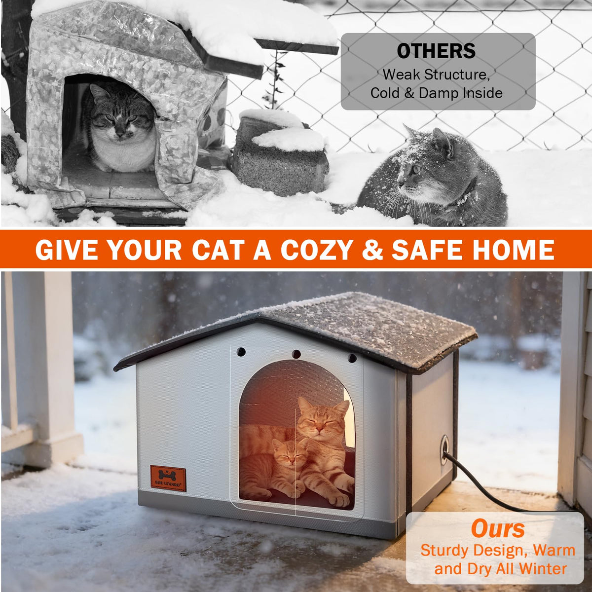 Insulated Heated Cat House Indoor/Outdoor G40414