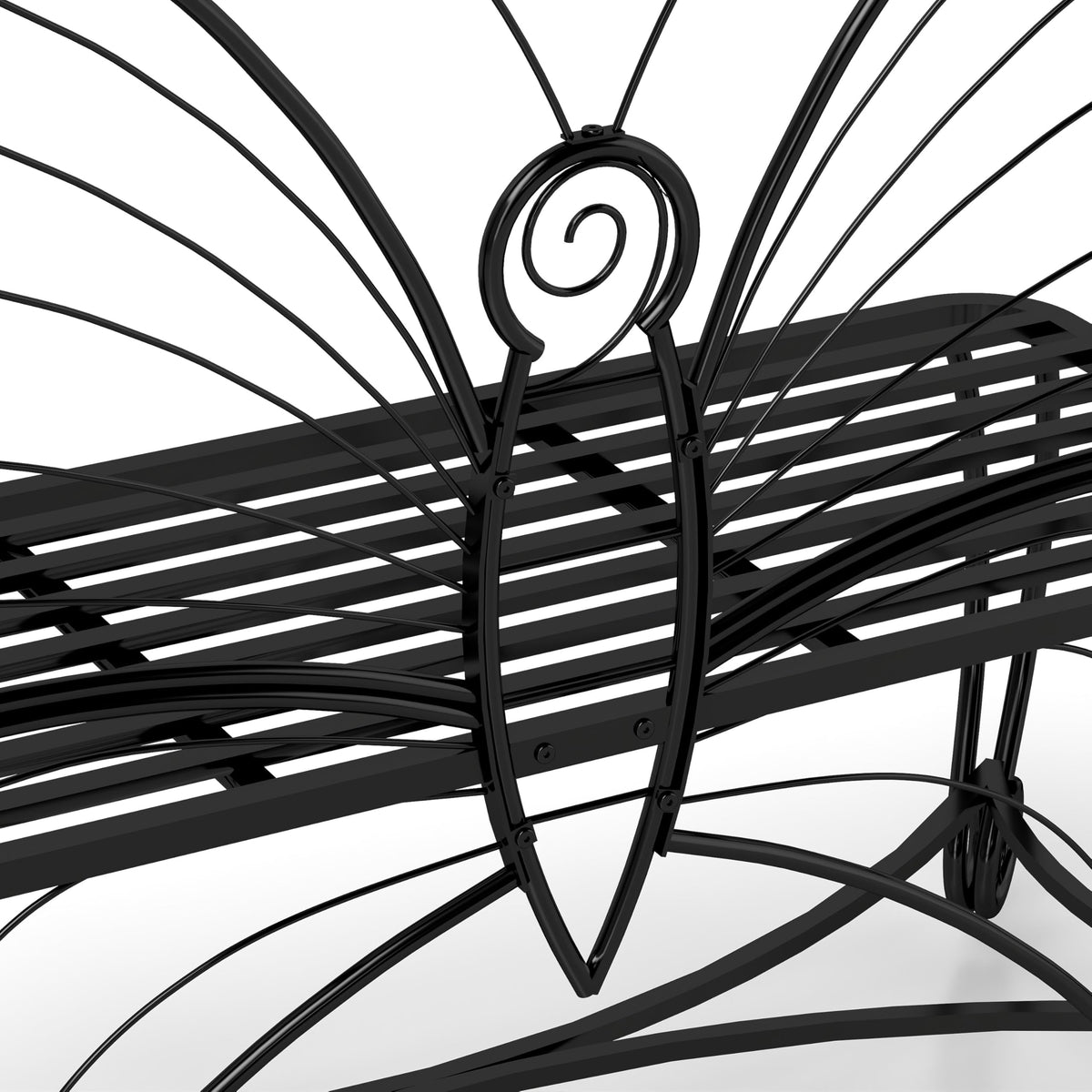 Cast Iron Garden Bench for 2 Persons Black I6295