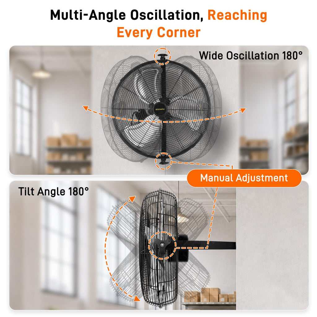 20 Inch 2 Pack 3-Speed High Velocity Wall Mount Fan X89062