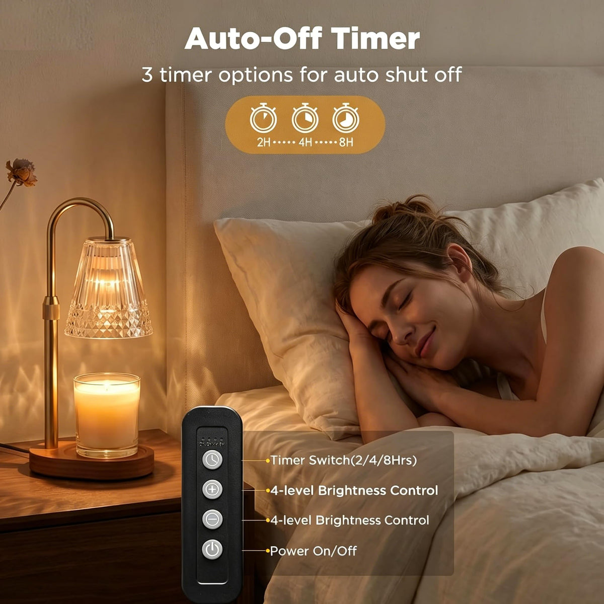 Dimmable Height Adjustable Candle Warmer Lamp with Timer W124