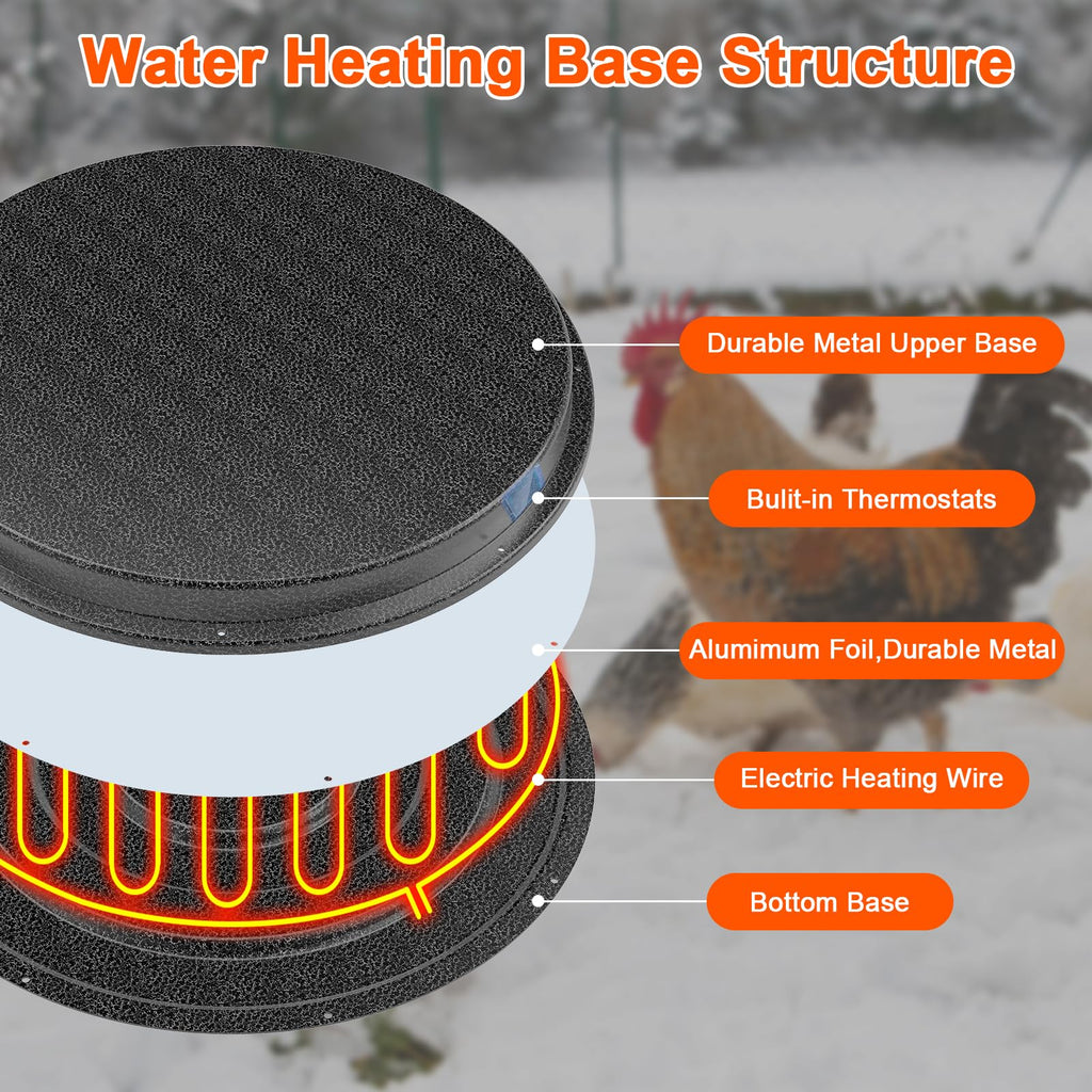 Metal Chicken Water Heater with Thermostat D99698