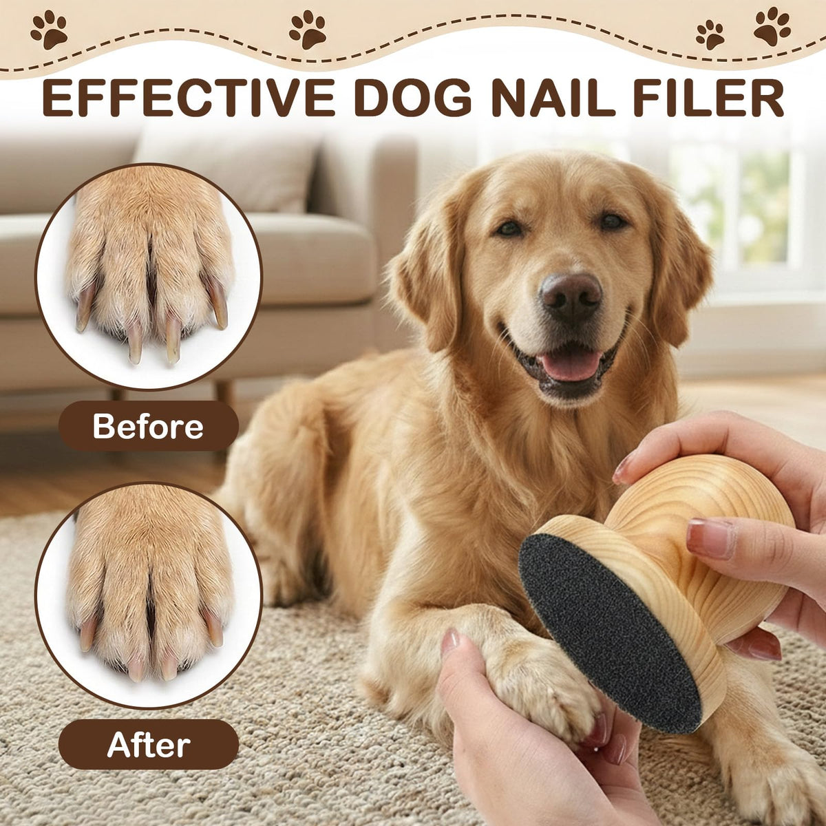 Dog Nail File Grinder Board with 4-Pack Replaceable Sandpaper Discs D643
