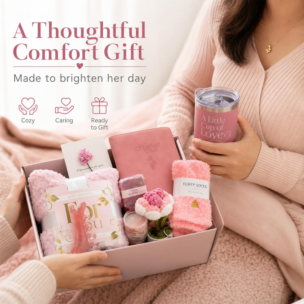 11 Pc Pink Care Package with Blanket A150