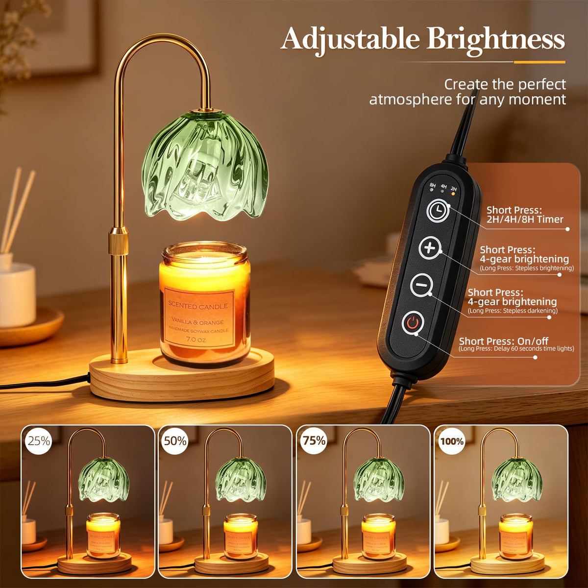 Flower Candle Warmer Lamp with Timer C21582