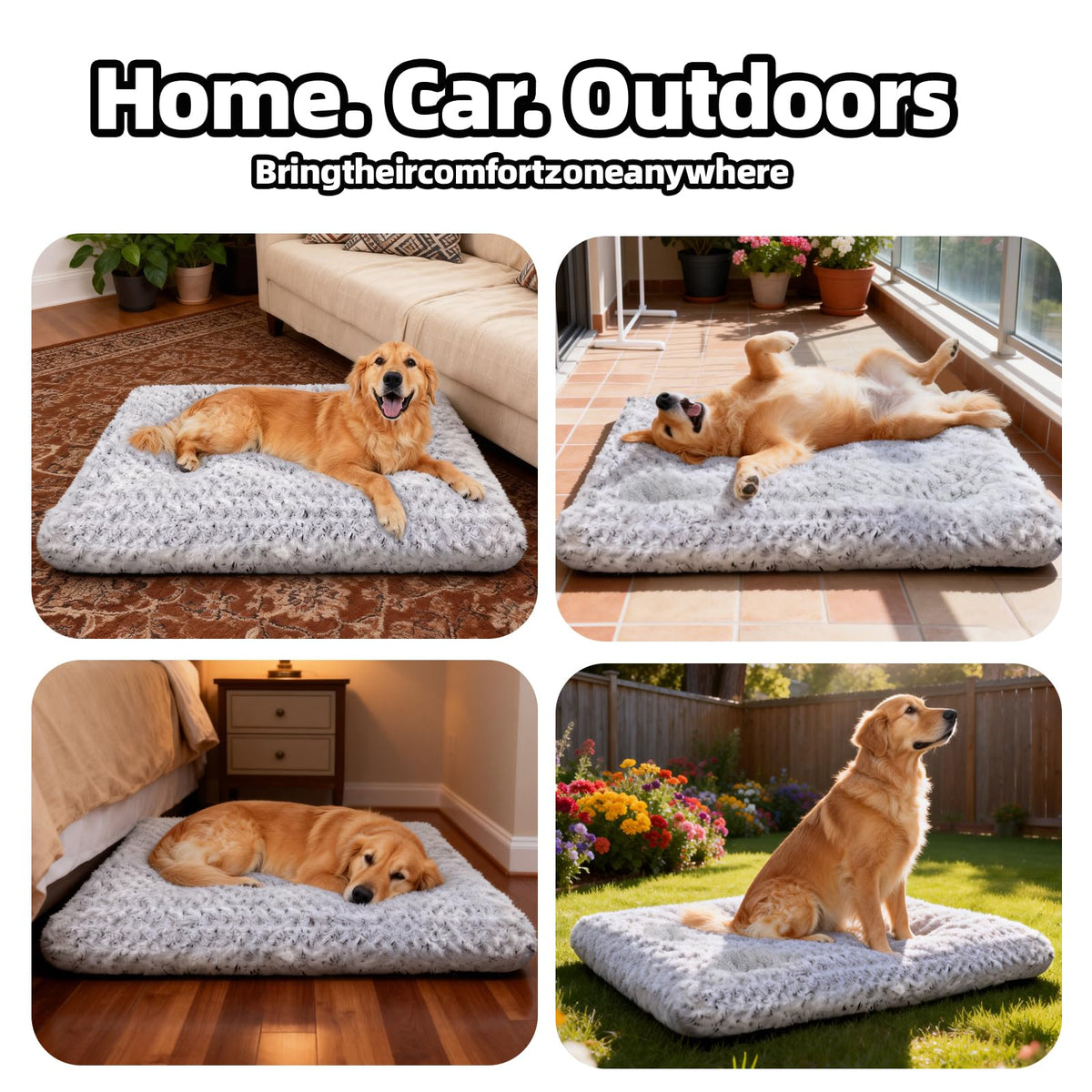Large Washable Plush Dog Bed H99859