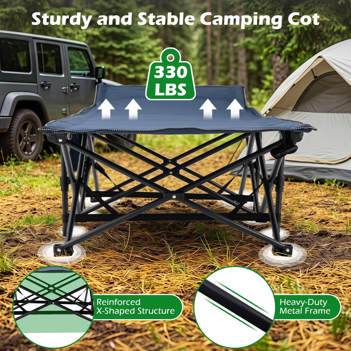 Camping Cot with Padded Mat H525