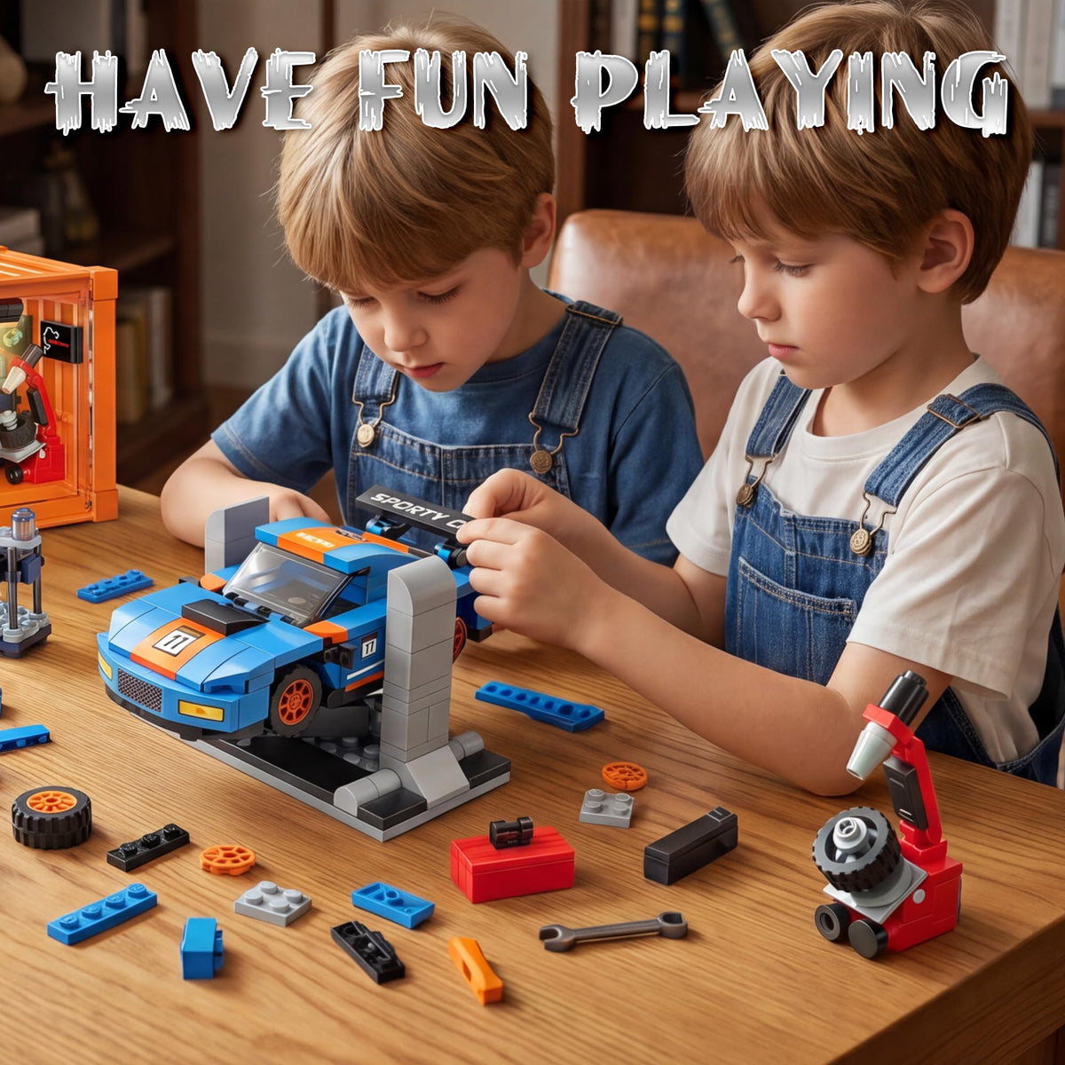 Racing Car Building Toy Set with Container Box D5036