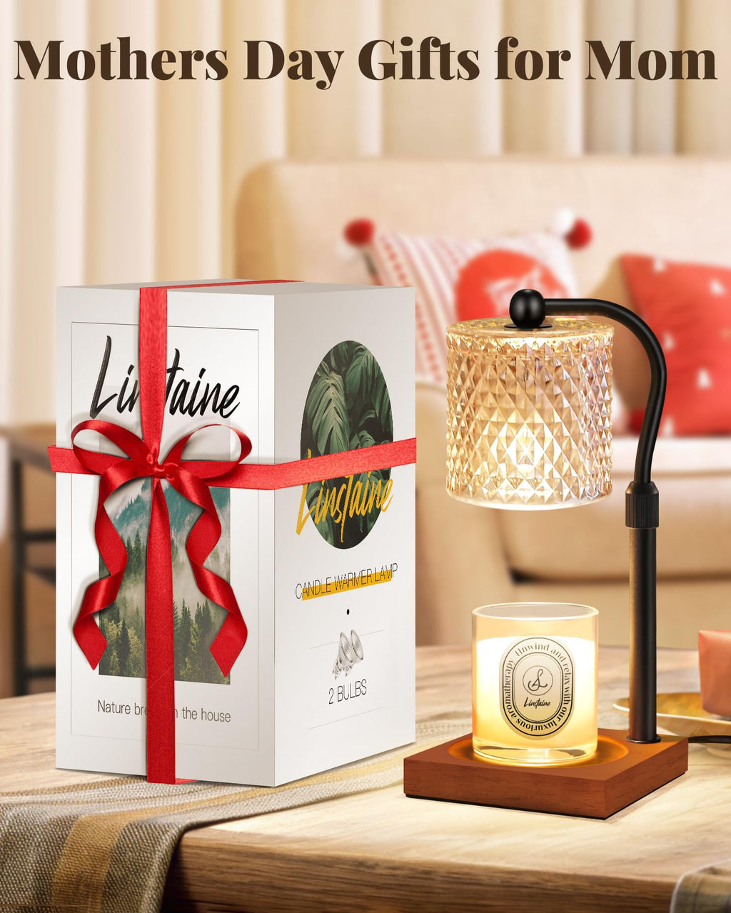 2 Pack Candle Warmer Lamp with Timer Dimmer Adjustable Height U11942
