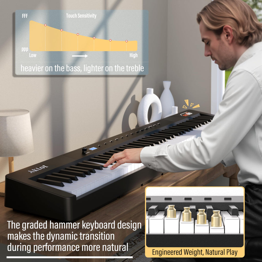 88 Keys Weighted Hammer-Action Digital Piano G296