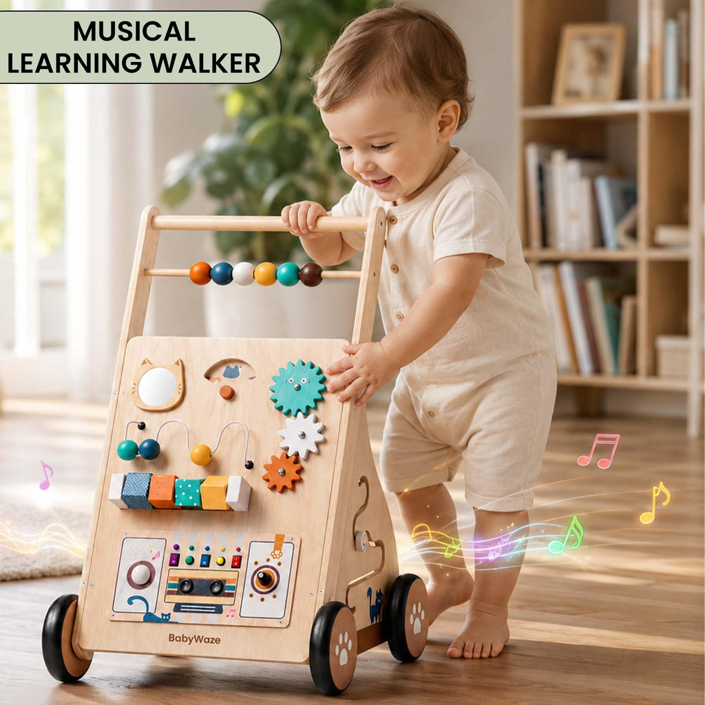 Wooden Baby Walker with Wheels T9405