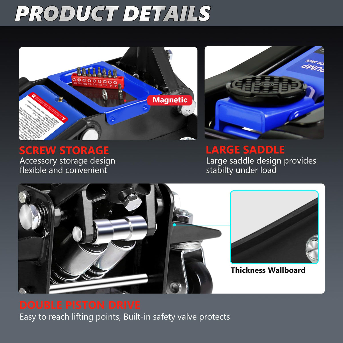 3 Ton Low Profile Hydraulic Floor Jack with Jack Stands T69137
