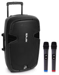 15-Inch Portable PA Speaker System with 2 UHF Microphones J41727