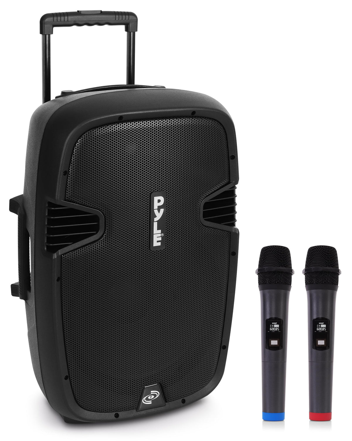 15-Inch Portable PA Speaker System with 2 UHF Microphones J41727