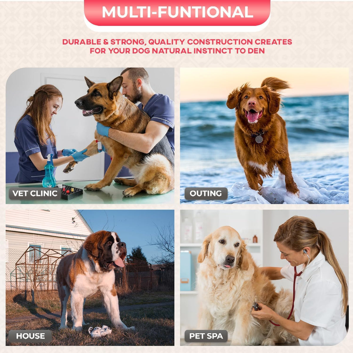 48" Large Double Door Folding Metal Wire Dog Crate with Divider Panel I268881