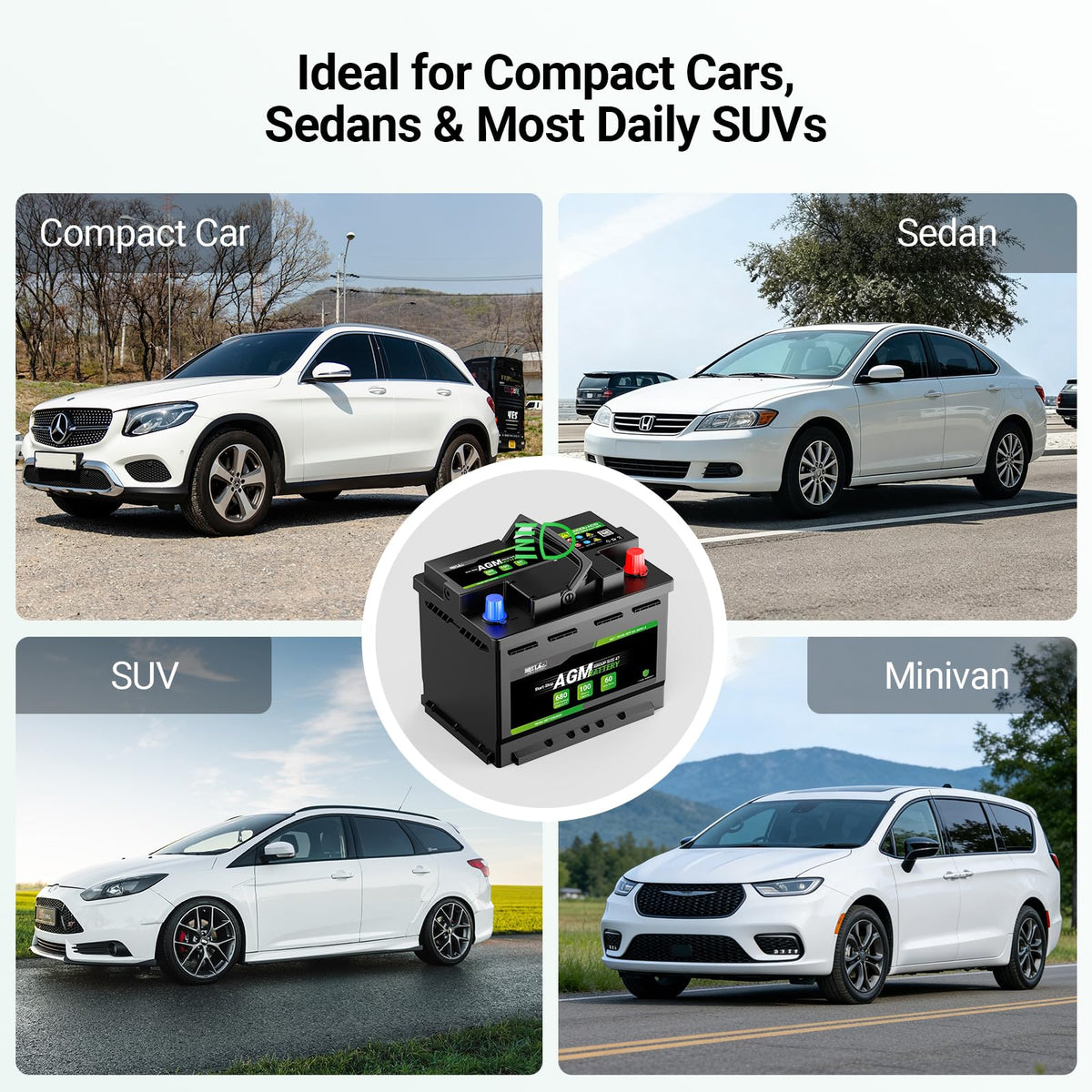 12V 60Ah AGM Car Battery Group 47 H5 W6033