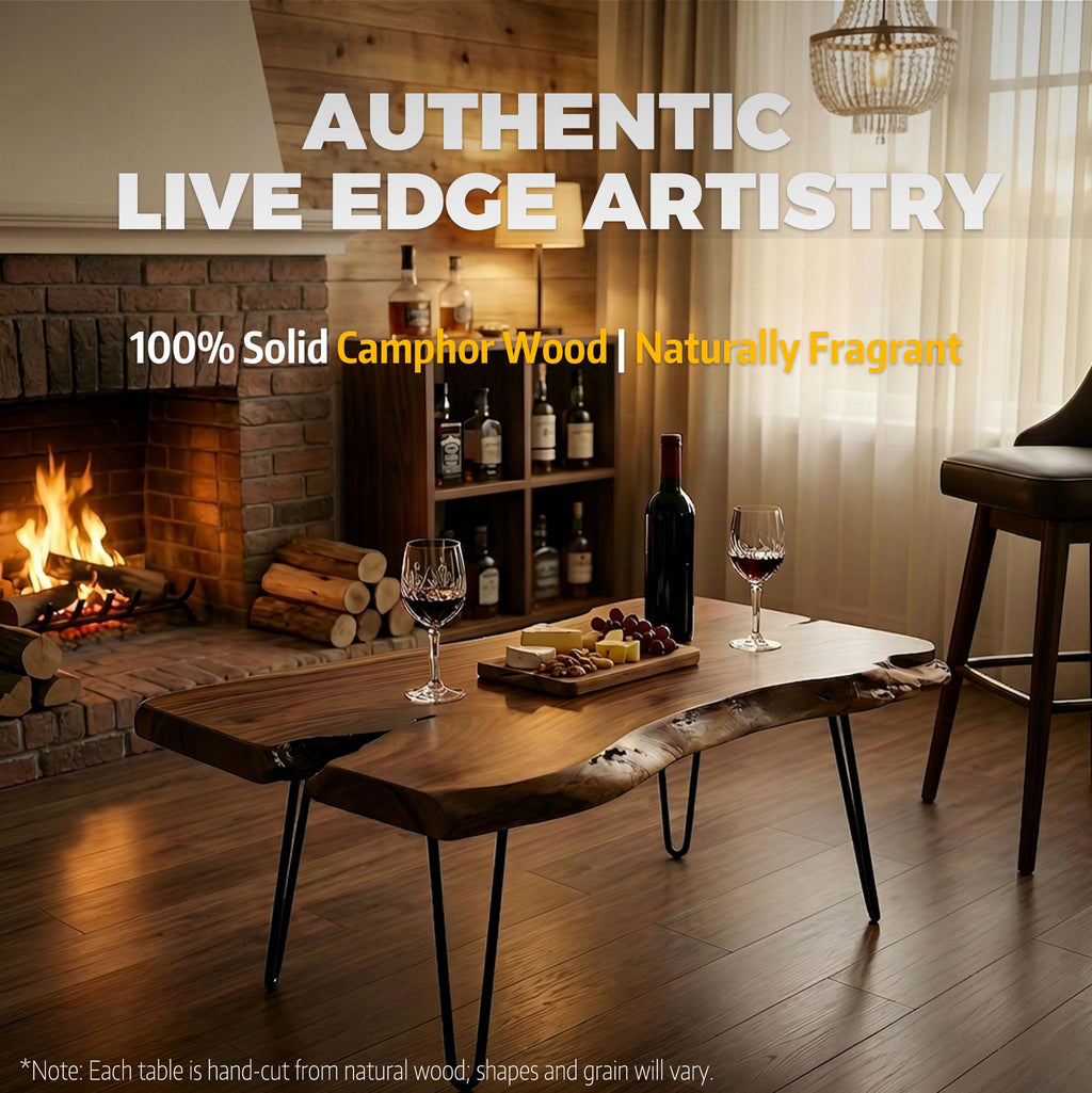 Live Edge Natural Wood Coffee Table V4444