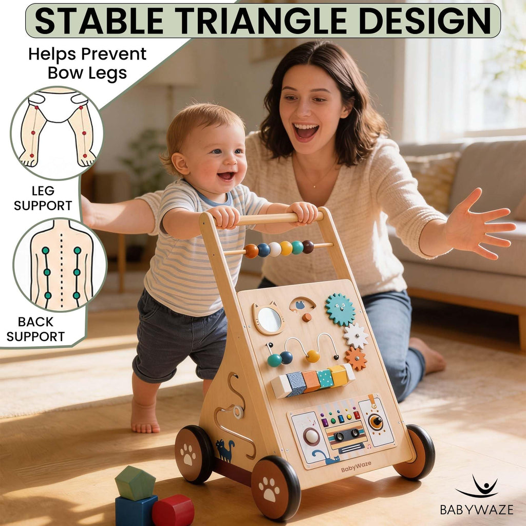 Wooden Baby Walker with Wheels T9405