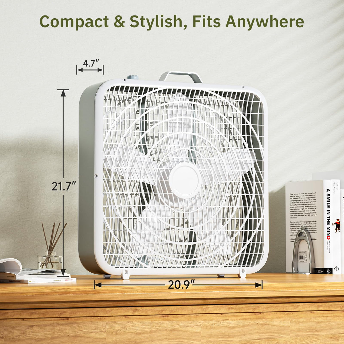 20” 3-Speed Box Fan with Safety Grill, White U400