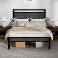 Full Size Upholstered Bed Frame Grey X648104