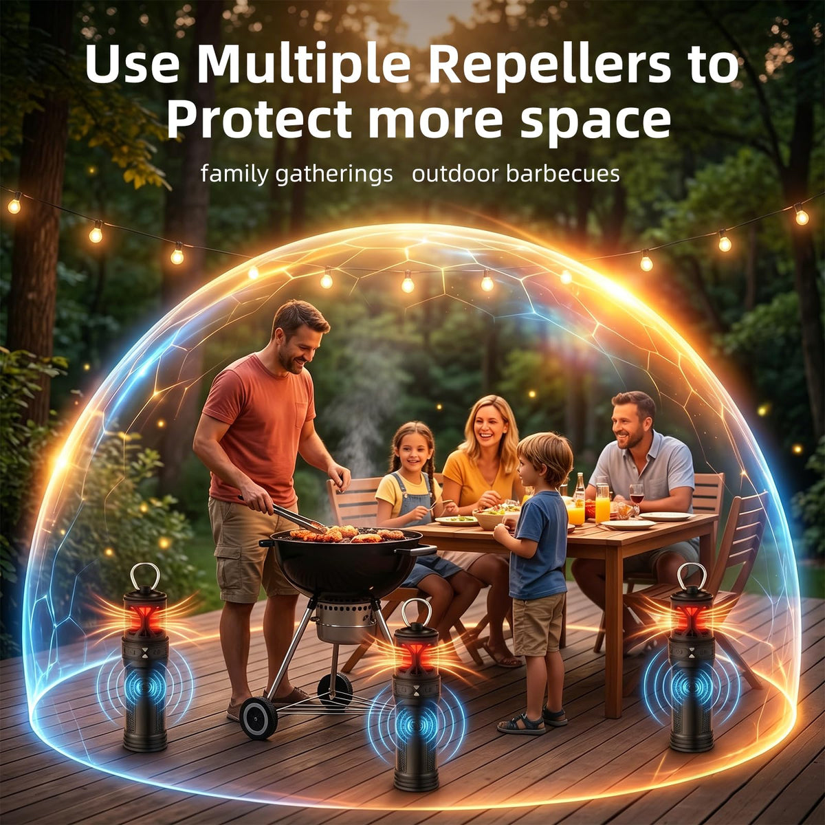 Portable Ultrasonic Mosquito Repeller with Carabiner Hook (6 Refills) I25093