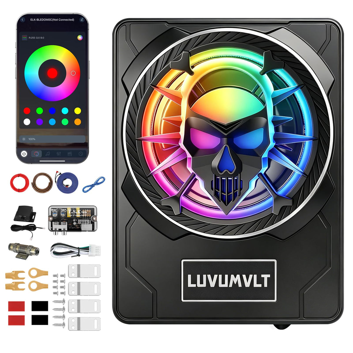 1200W 10" Slim Under Seat Car Subwoofer with Built-in Amplifier X9295