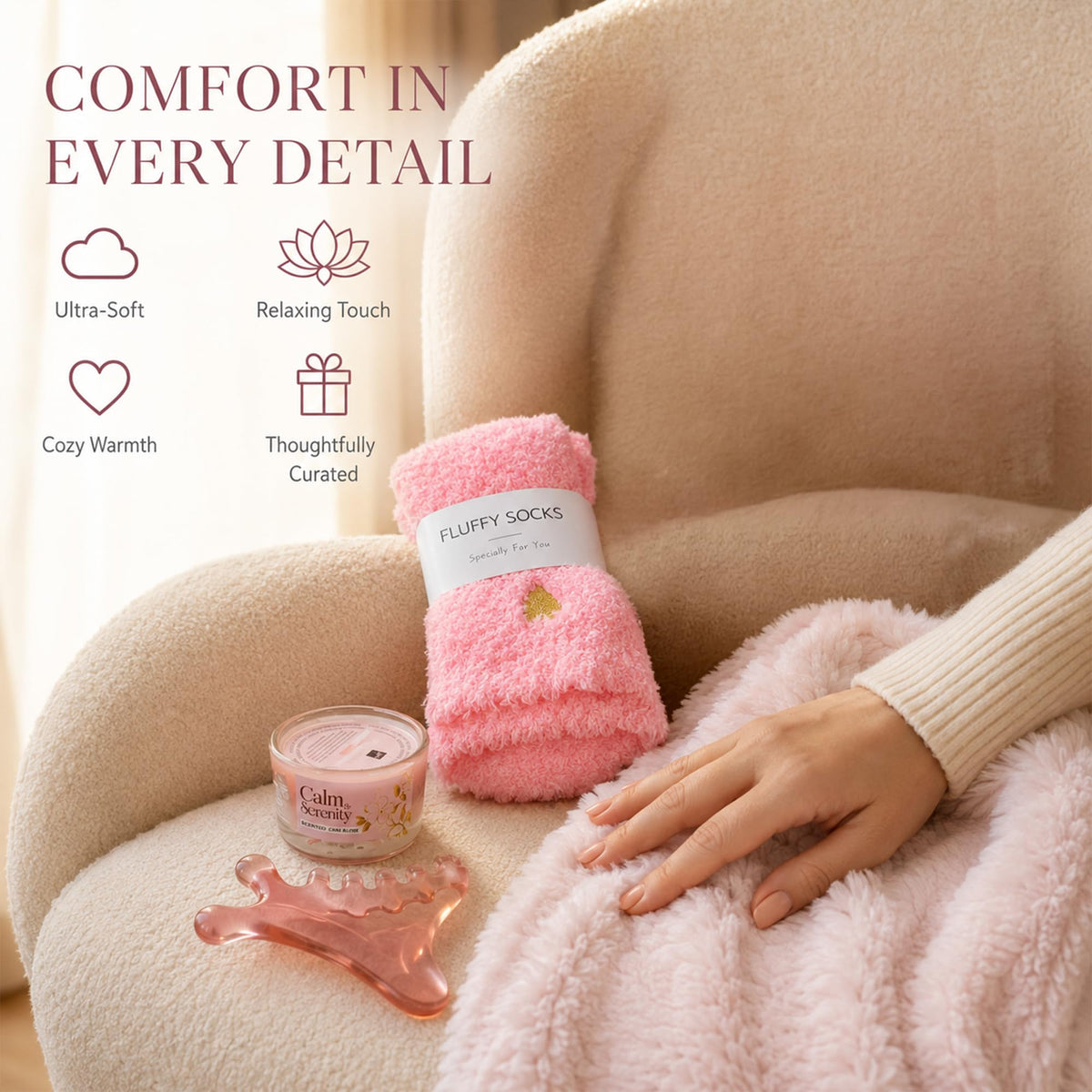 11 Pc Pink Care Package with Blanket A150