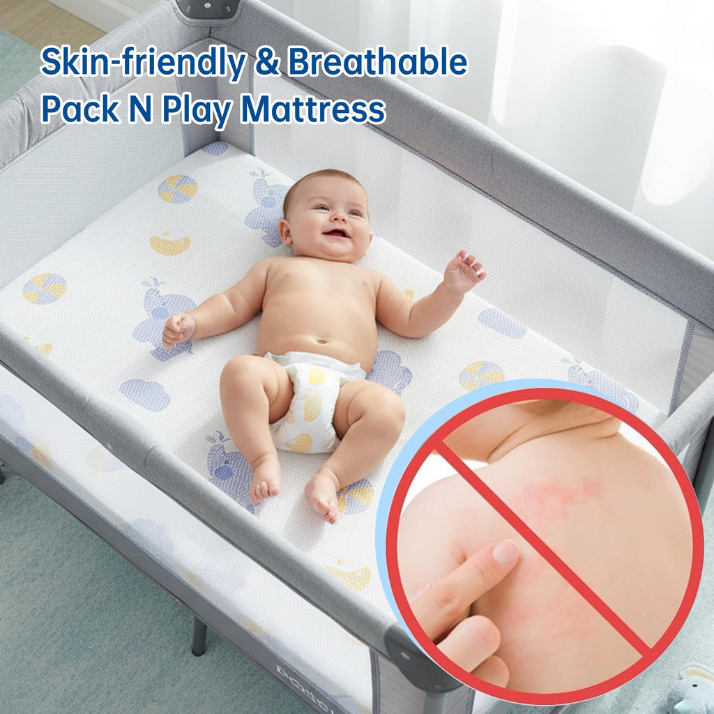 Pack and Play Mattress, 38"x26" Dual Sided Memory Foam X4681