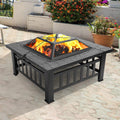 32 Inch Square Metal Wood Burning Fire Pit N7704