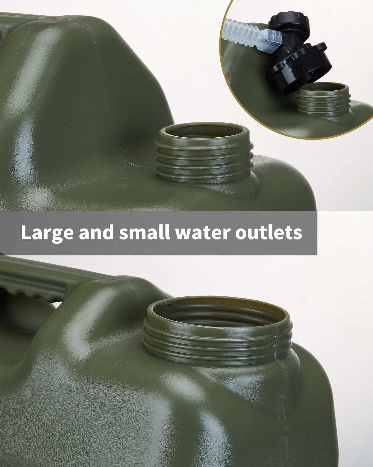 5 Gallon Camping Water Jug with Spigot, Military Green, 2 Pack V71652