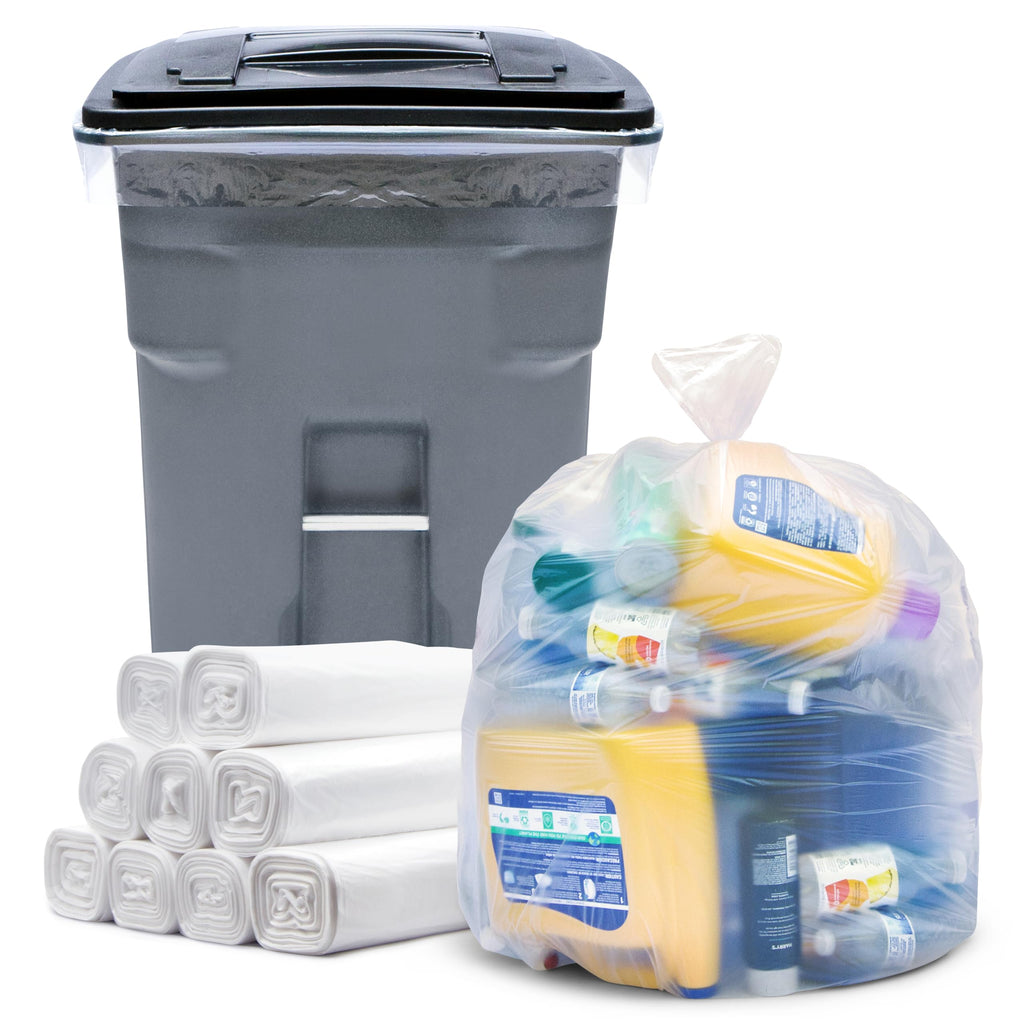 64-65 Gallon Clear Trash Bags, 120 Count Heavy Duty Garbage Bags Z289593