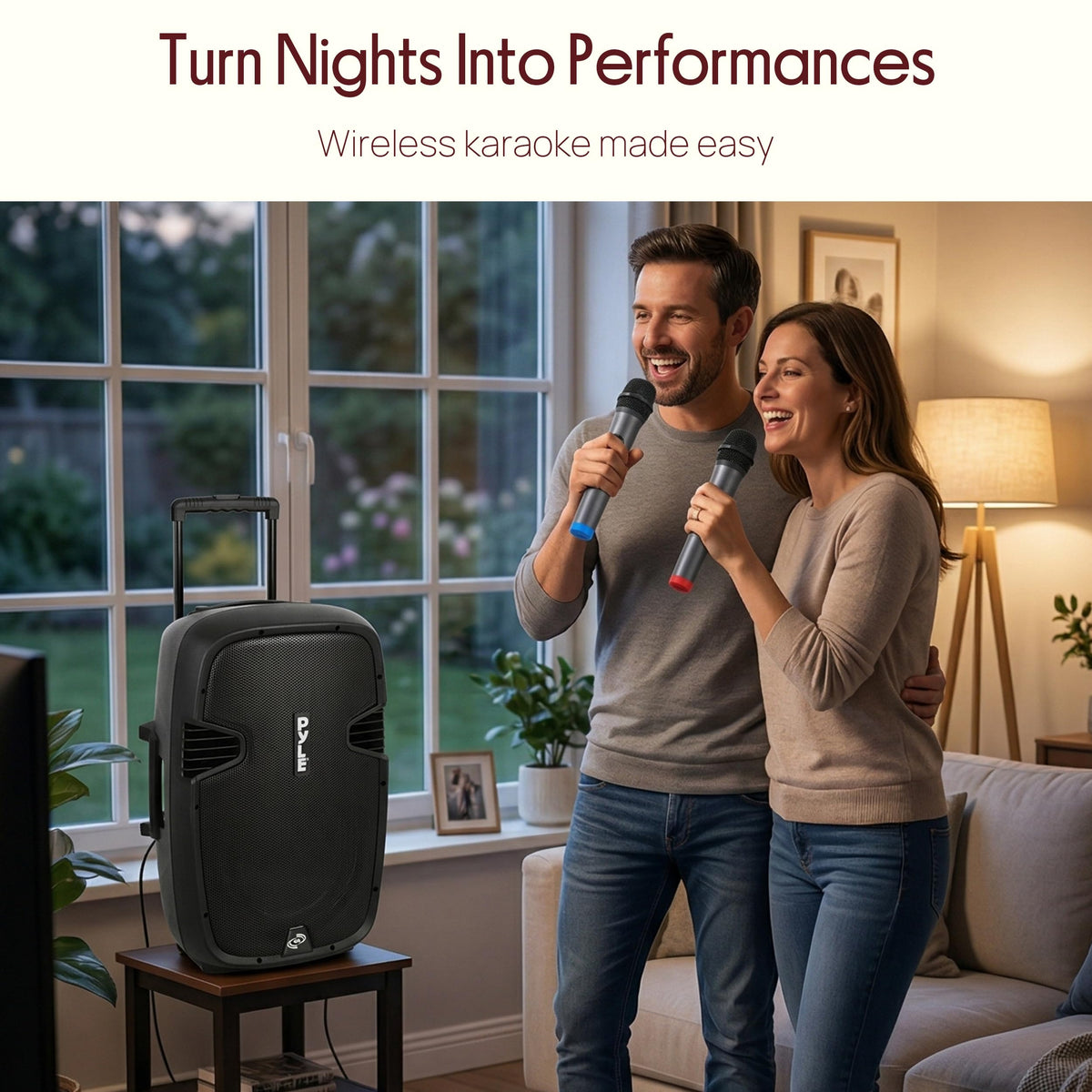 15-Inch Portable PA Speaker System with 2 UHF Microphones J41727