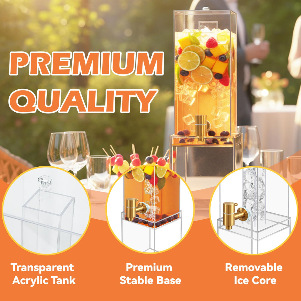 2 Gallon Drink Dispenser with Airtight Valve and Acrylic Stand F211874