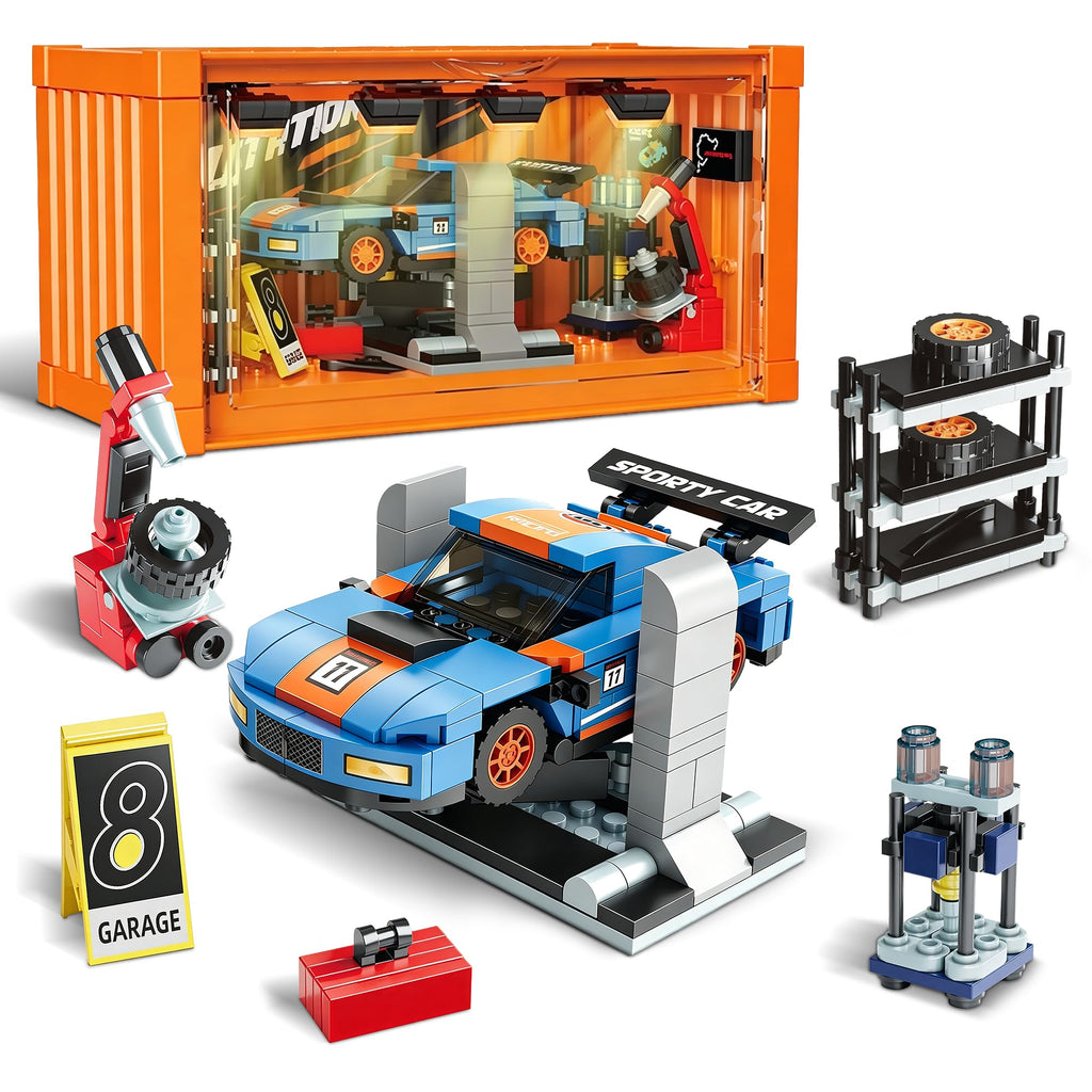 Racing Car Building Toy Set with Container Box D5036