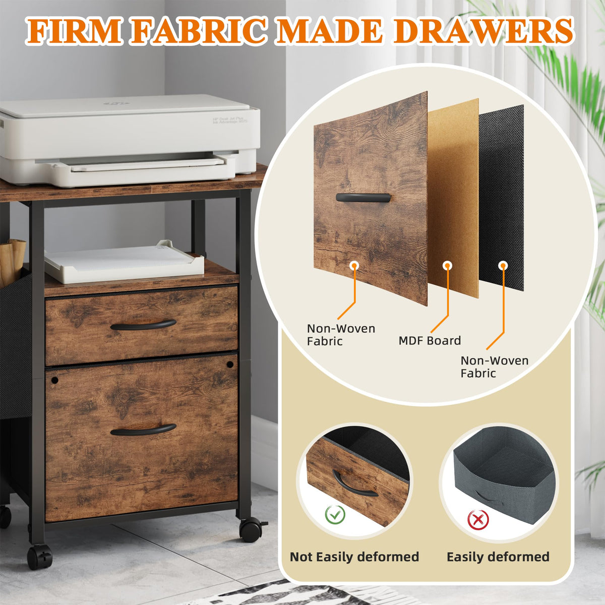 2 Drawer Mobile File Cabinet U929222
