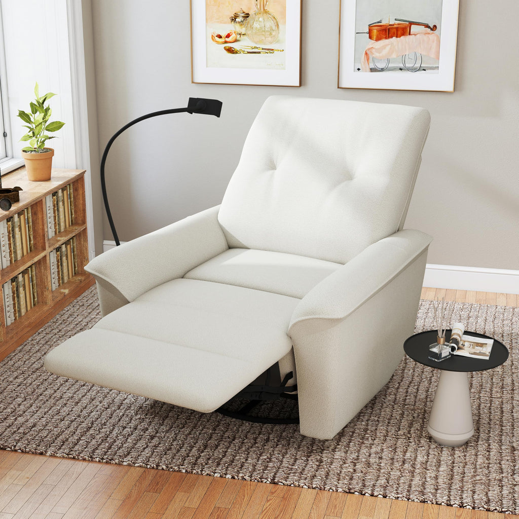 Power Swivel Rocker Recliner Chair with Phone Holder and USB Ports O9427