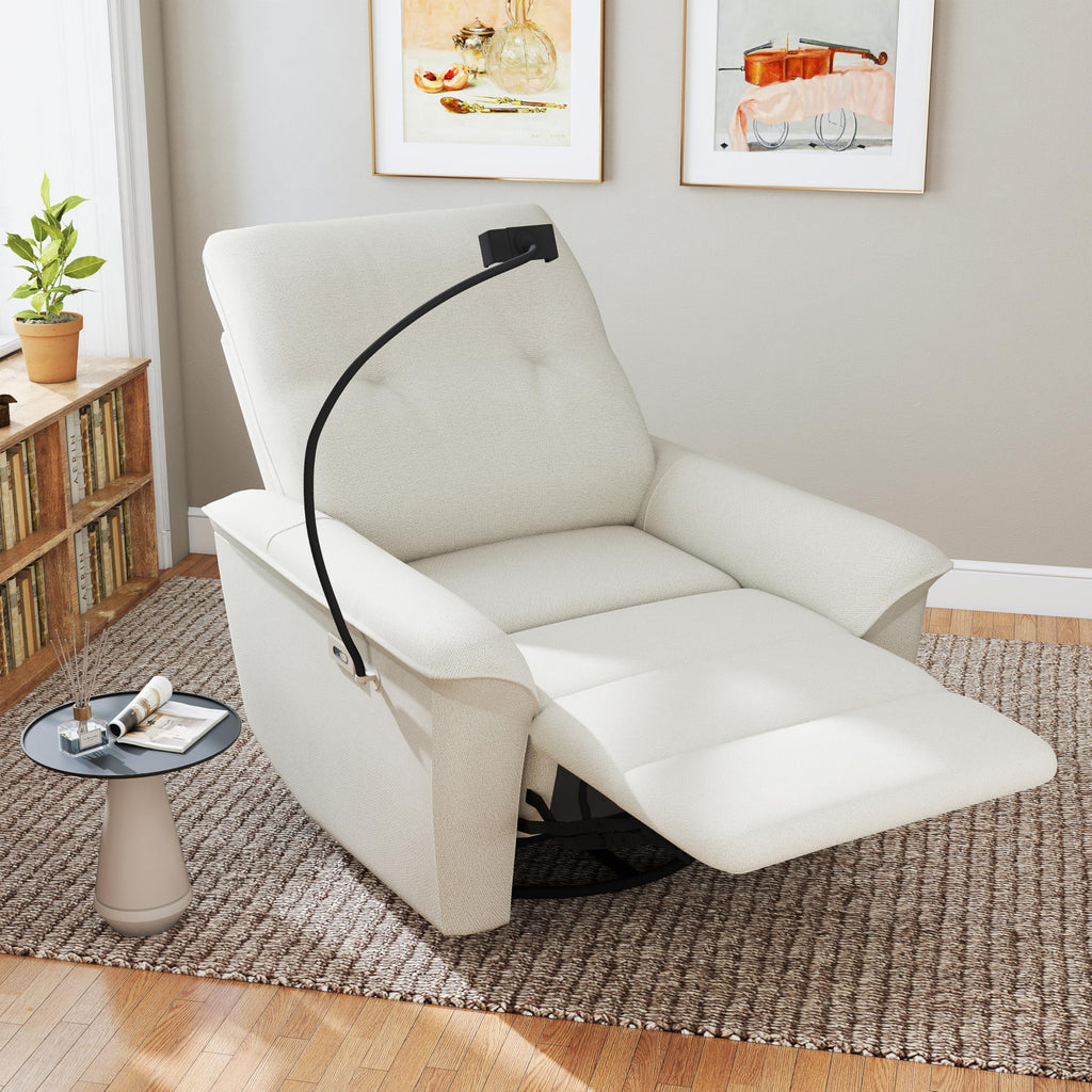 Power Swivel Rocker Recliner Chair with Phone Holder and USB Ports O9427