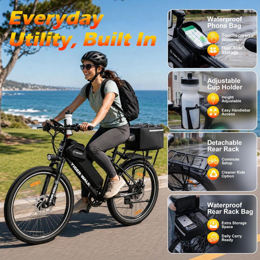 26" Electric Mountain Bike 48V 10Ah 7-Speed E418