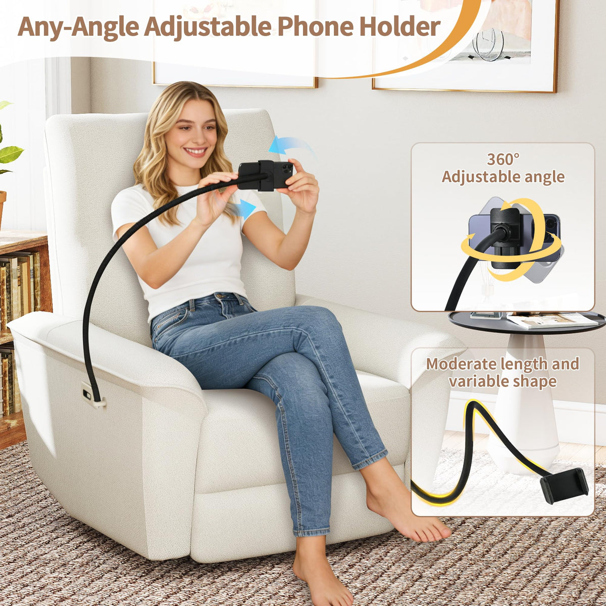 Power Swivel Rocker Recliner Chair with Phone Holder and USB Ports O9427