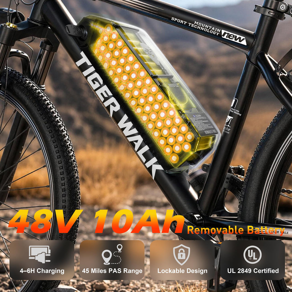 26" Electric Mountain Bike 48V 10Ah 7-Speed E418