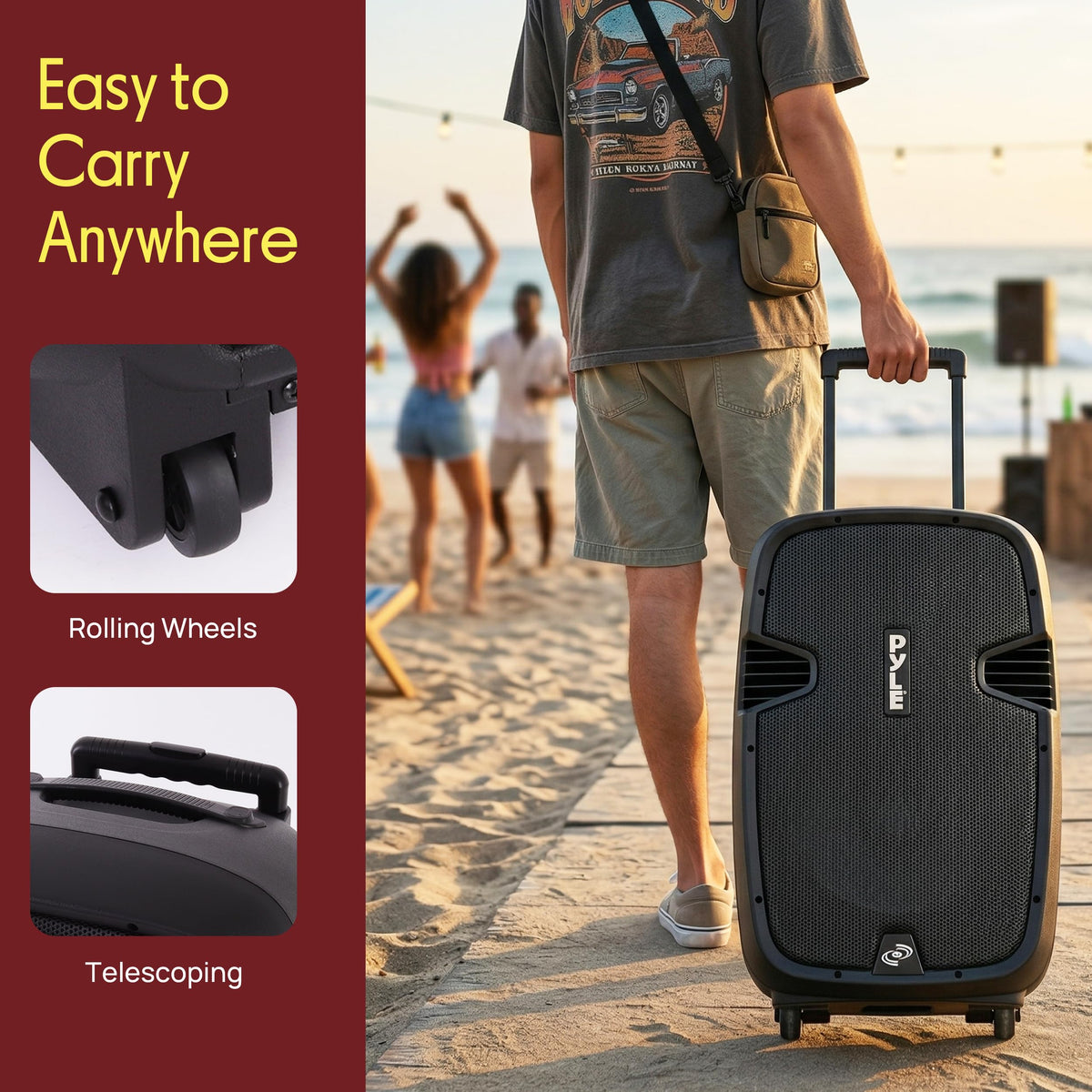 15-Inch Portable PA Speaker System with 2 UHF Microphones J41727