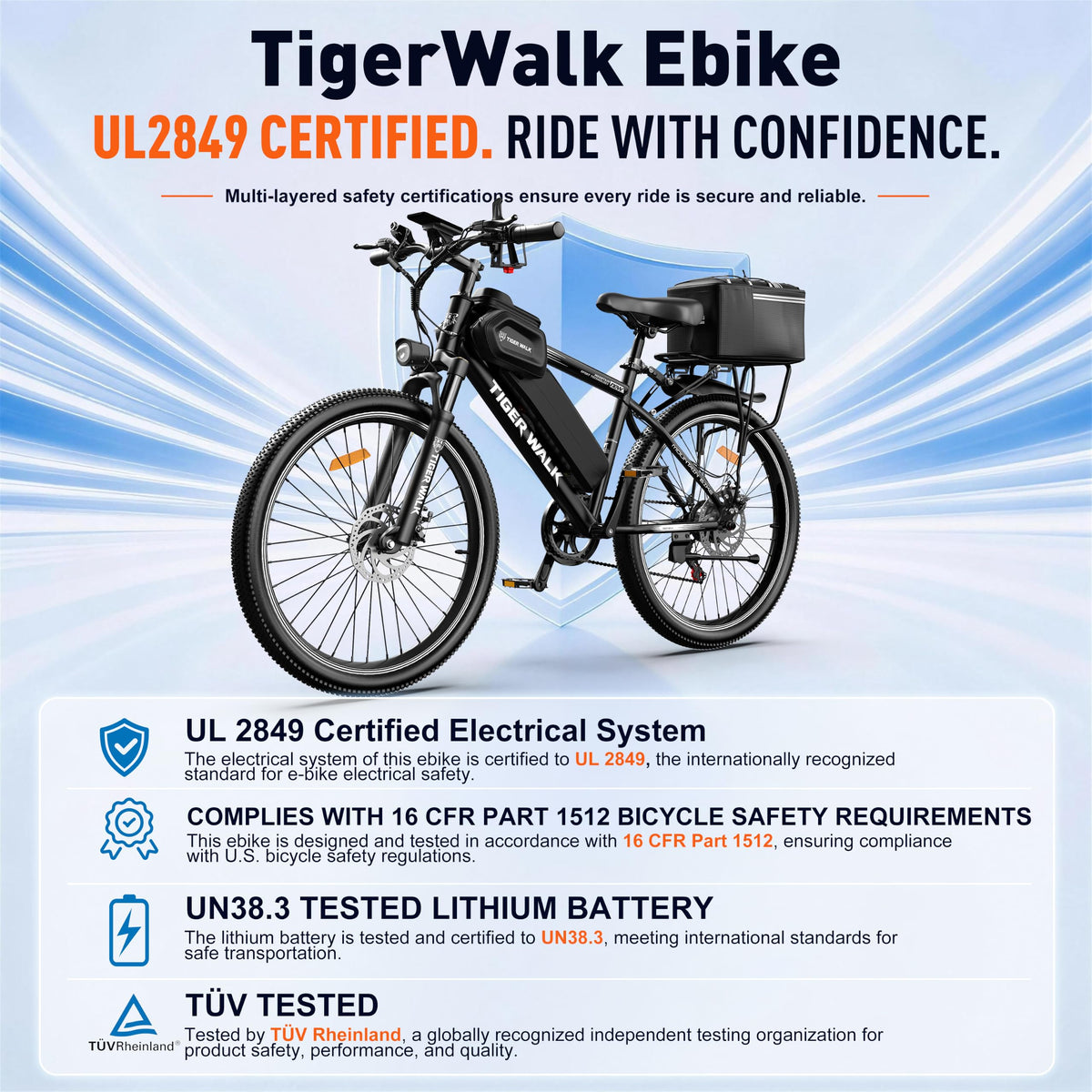 26" Electric Mountain Bike 48V 10Ah 7-Speed E418